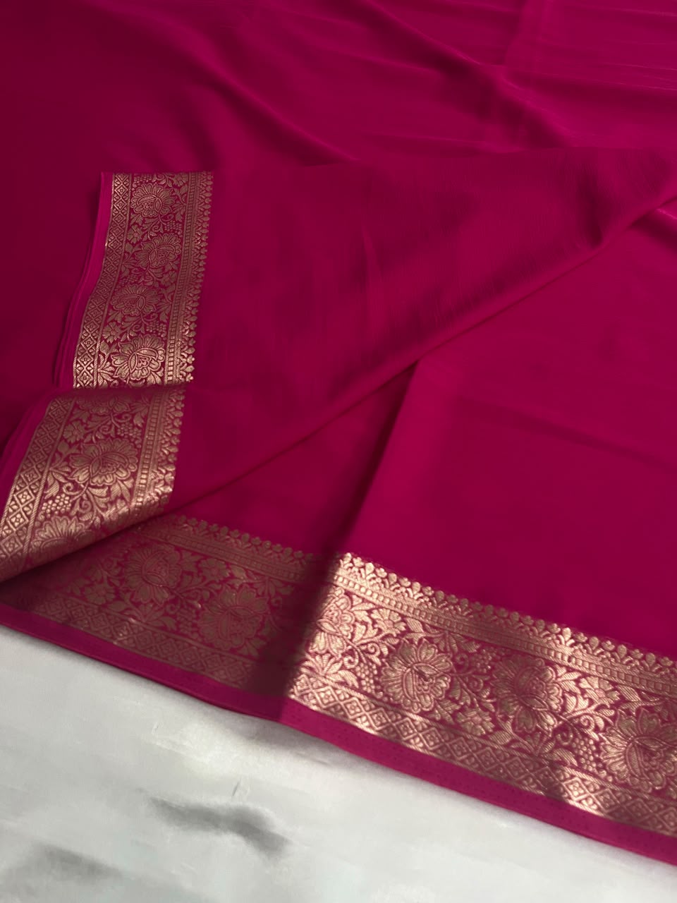 Kiara - Chiffon Saree with Banarasi Borders