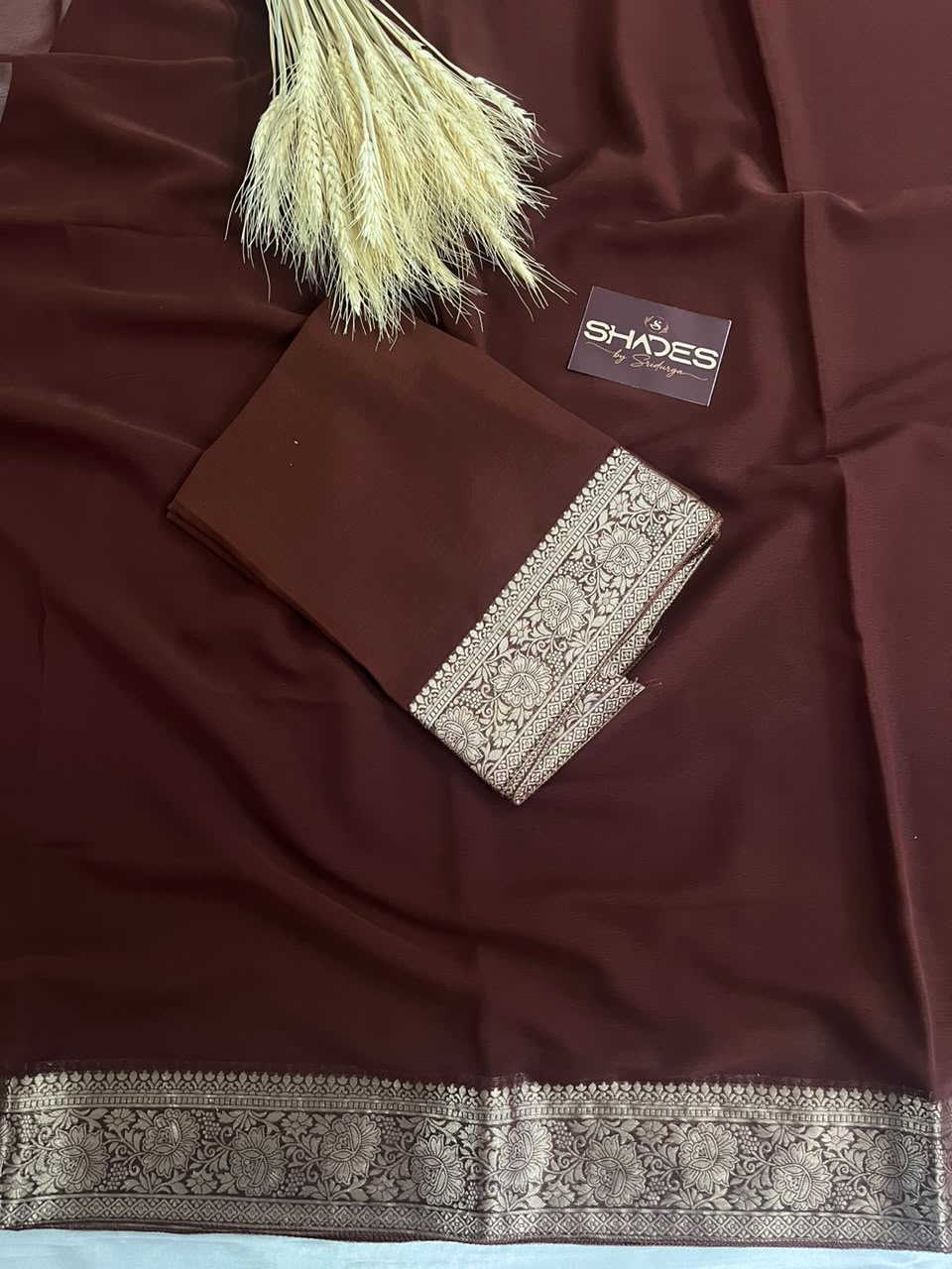 Kiara - Chiffon Saree with Banarasi Borders