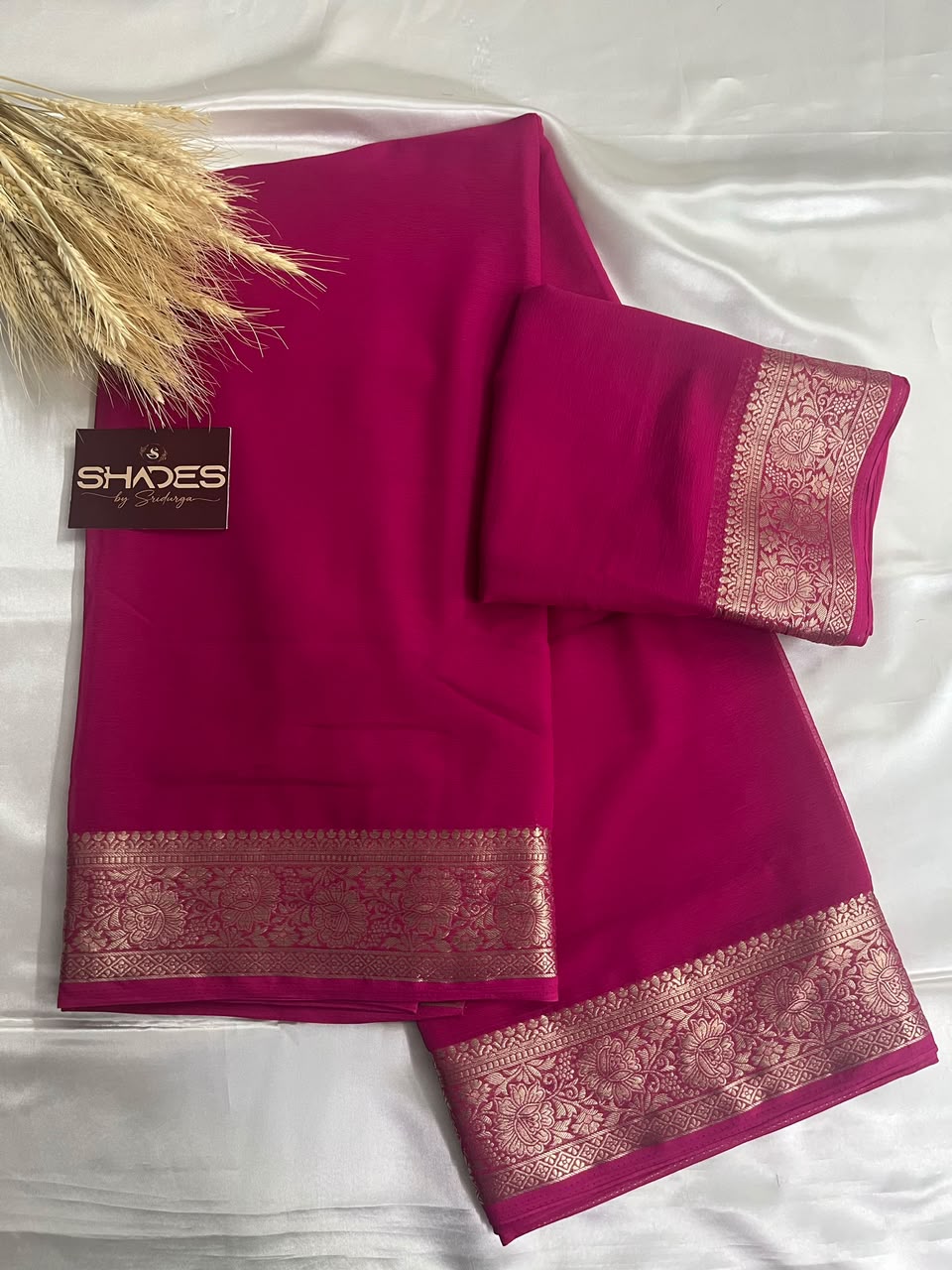 Kiara - Chiffon Saree with Banarasi Borders