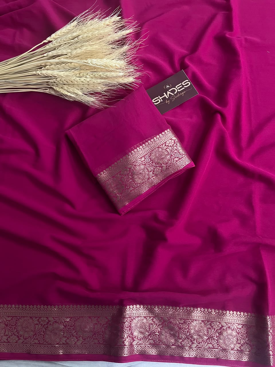 Kiara - Chiffon Saree with Banarasi Borders
