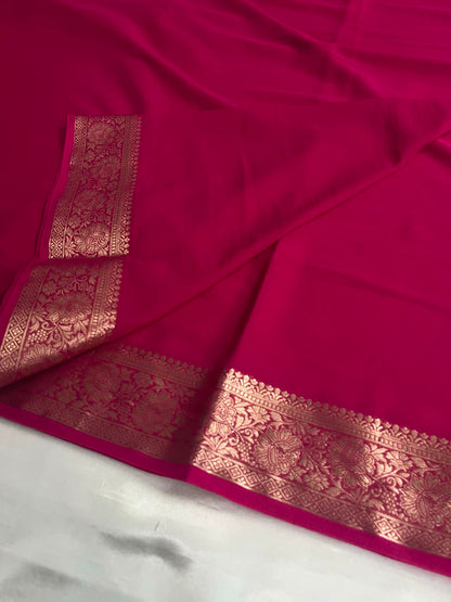 Kiara - Chiffon Saree with Banarasi Borders