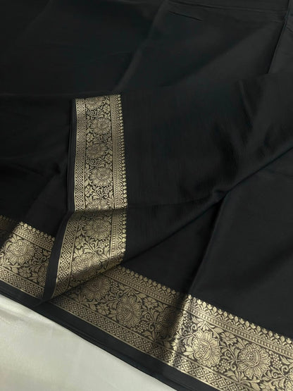Kiara - Chiffon Saree with Banarasi Borders