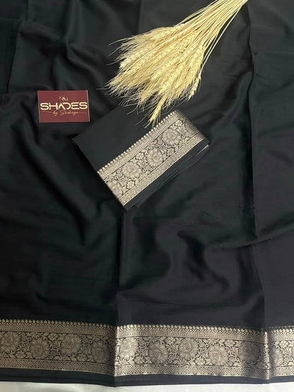 Kiara - Chiffon Saree with Banarasi Borders
