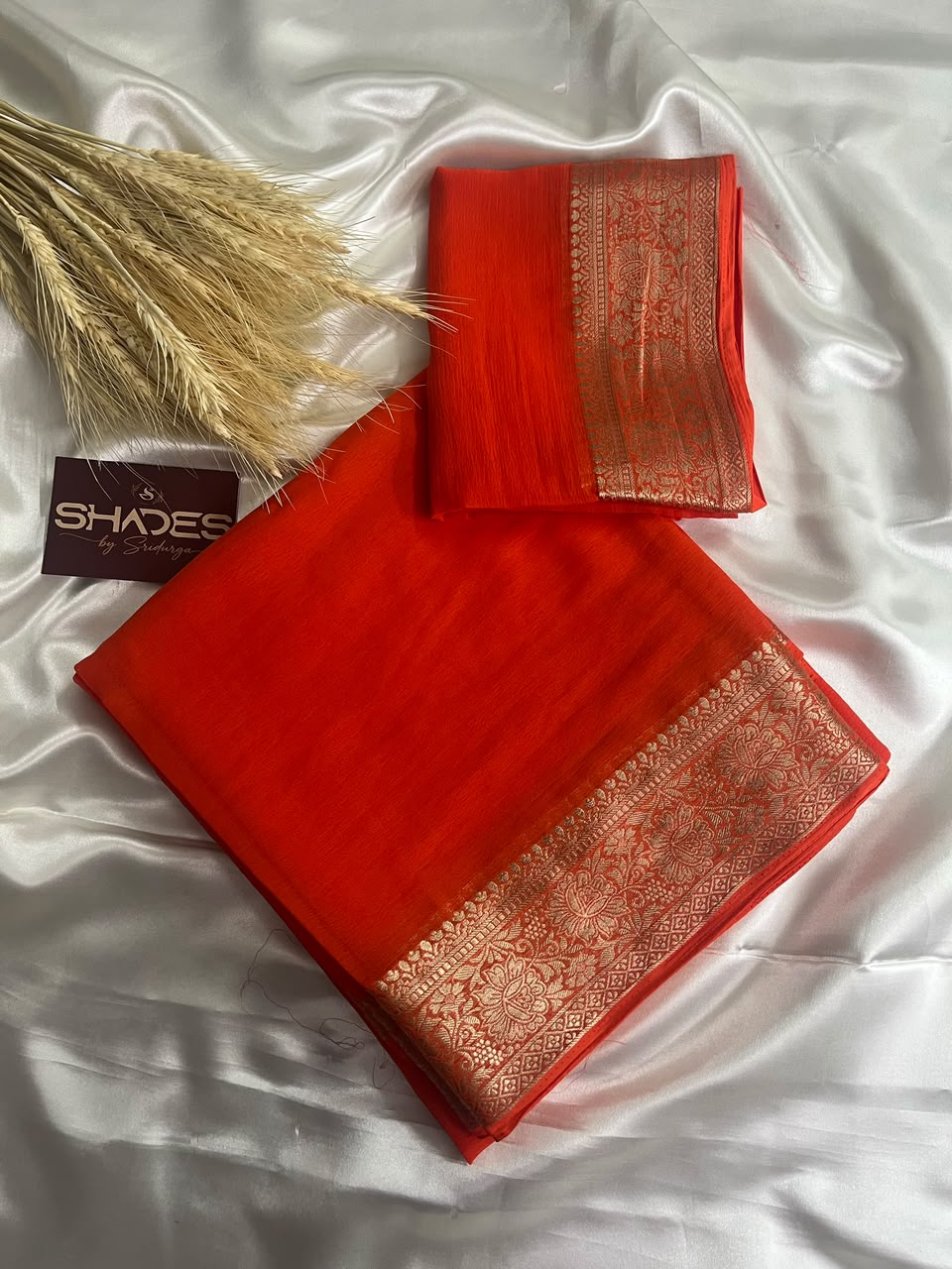 Kiara - Chiffon Saree with Banarasi Borders