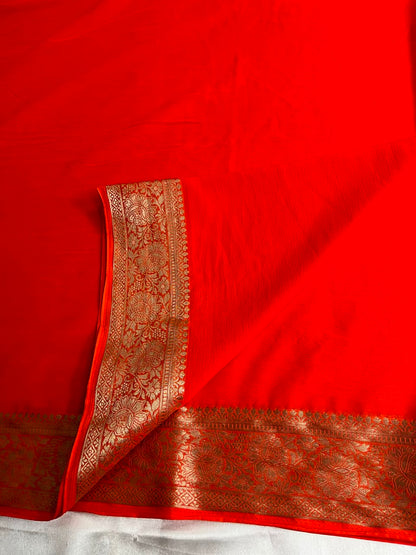 Kiara - Chiffon Saree with Banarasi Borders