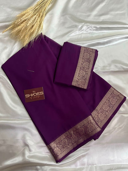 Kiara - Chiffon Saree with Banarasi Borders