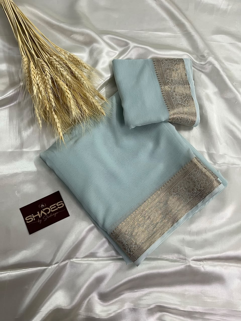 Kiara - Chiffon Saree with Banarasi Borders