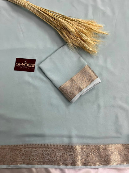 Kiara - Chiffon Saree with Banarasi Borders