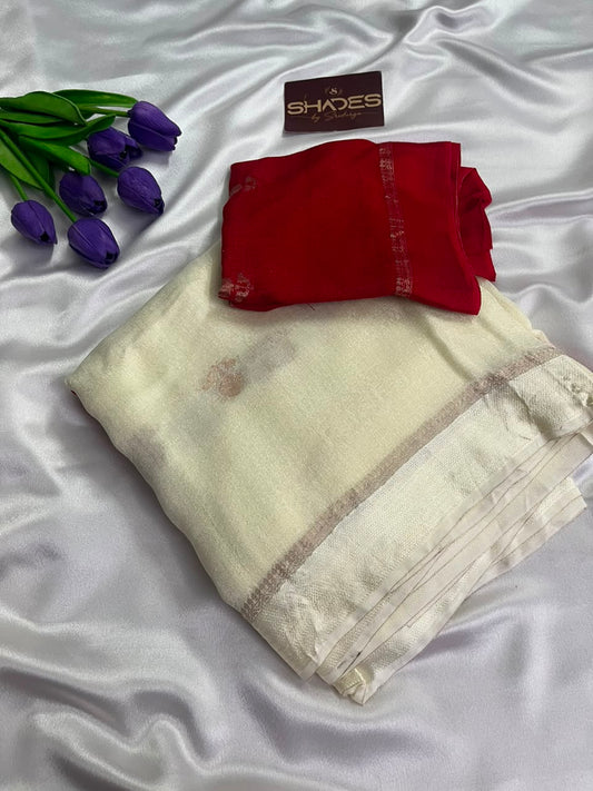 Dahlia (Double Color)- Khadi Soft Silk Saree