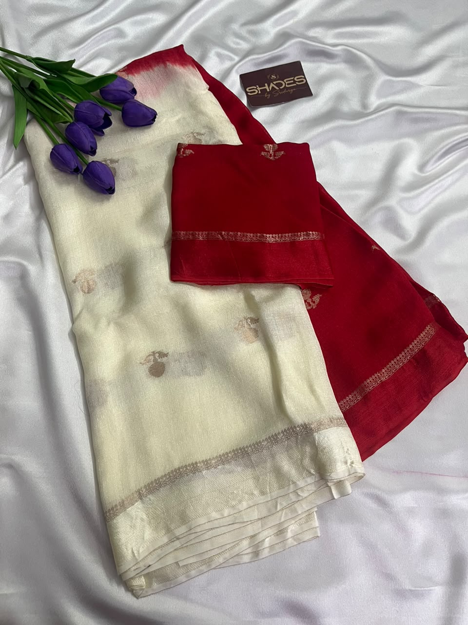 Dahlia (Double Color)- Khadi Soft Silk Saree