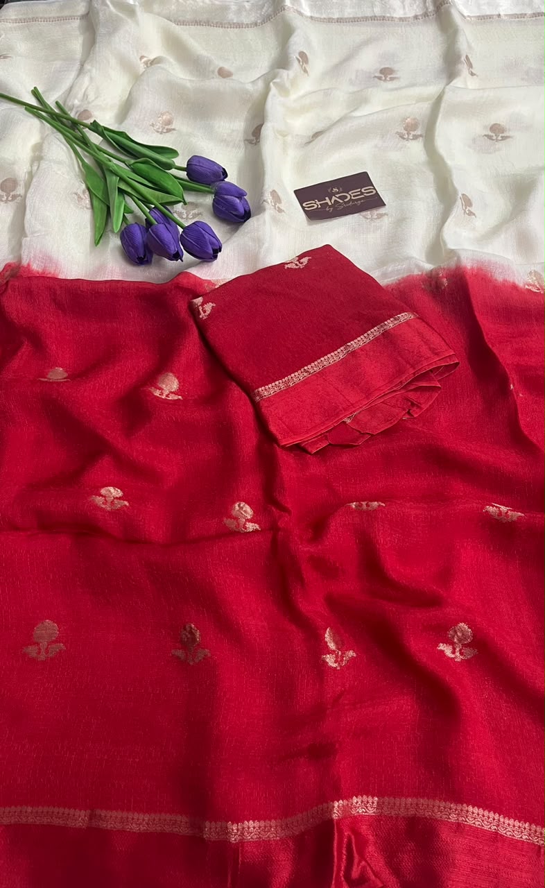 Dahlia (Double Color)- Khadi Soft Silk Saree