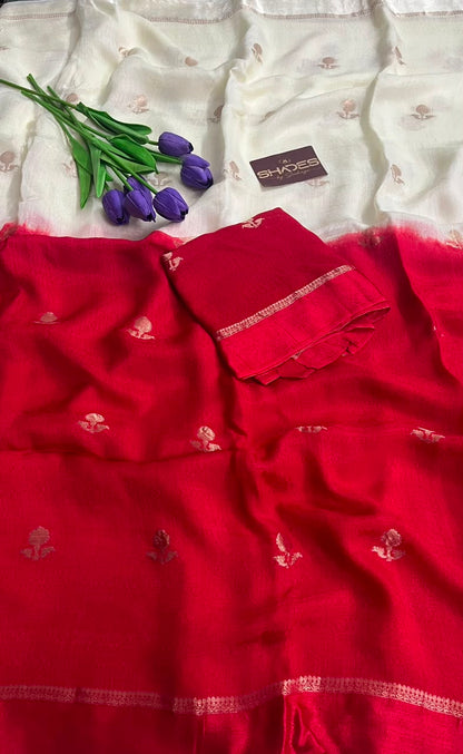 Dahlia (Double Color)- Khadi Soft Silk Saree