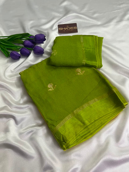 Dahlia (Double Color)- Khadi Soft Silk Saree