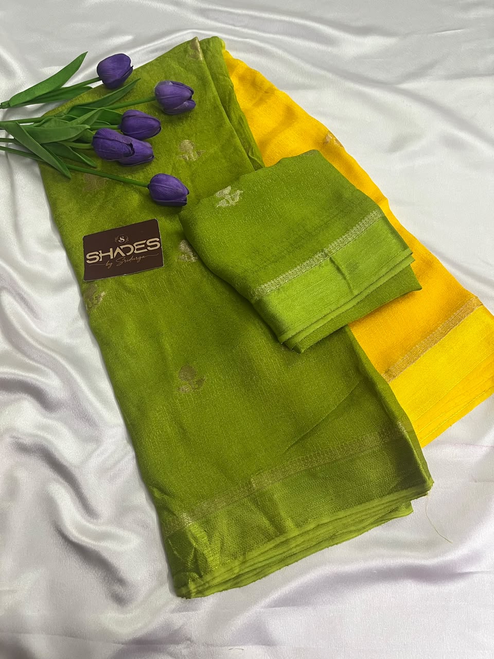 Dahlia (Double Color)- Khadi Soft Silk Saree
