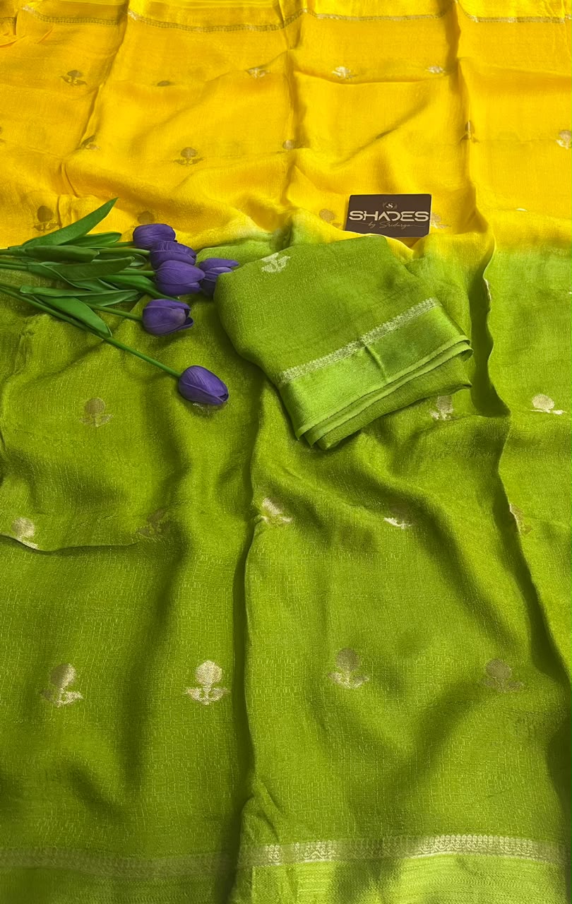 Dahlia (Double Color)- Khadi Soft Silk Saree