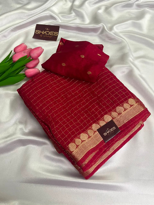 Tulasi - Pure Viscose Georgette Checks