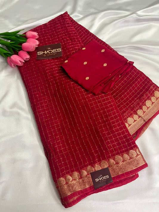 Tulasi - Pure Viscose Georgette Checks
