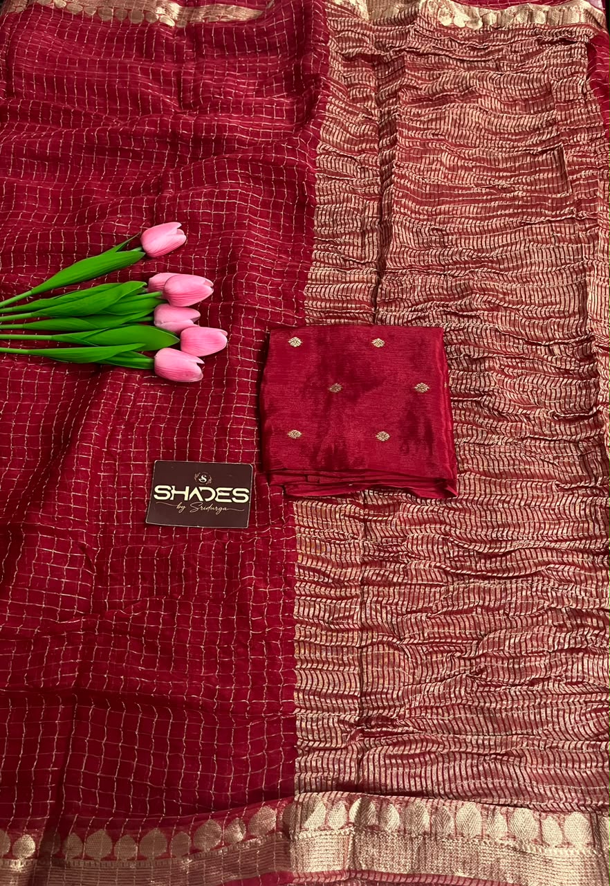 Tulasi - Pure Viscose Georgette Checks