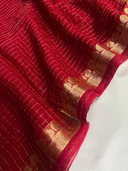 Tulasi - Pure Viscose Georgette Checks
