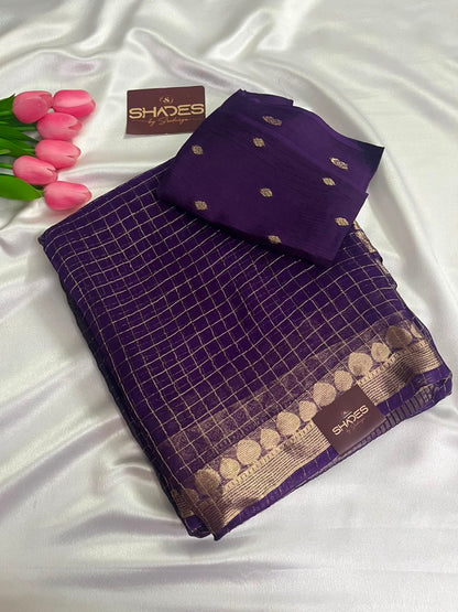 Tulasi - Pure Viscose Georgette Checks