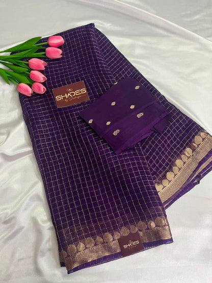 Tulasi - Pure Viscose Georgette Checks