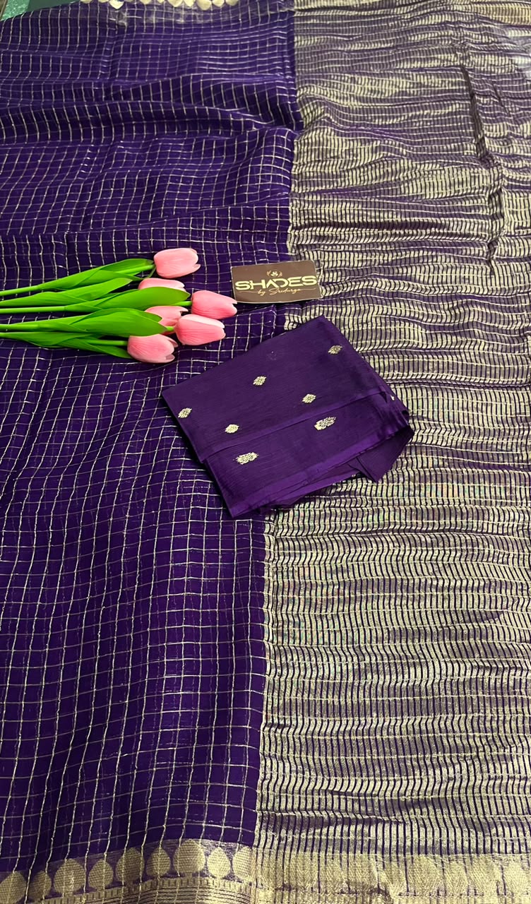 Tulasi - Pure Viscose Georgette Checks