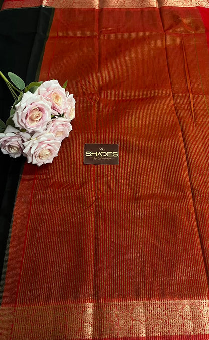 Dhrithi (contrast) - Jute Soft Silk Sarees