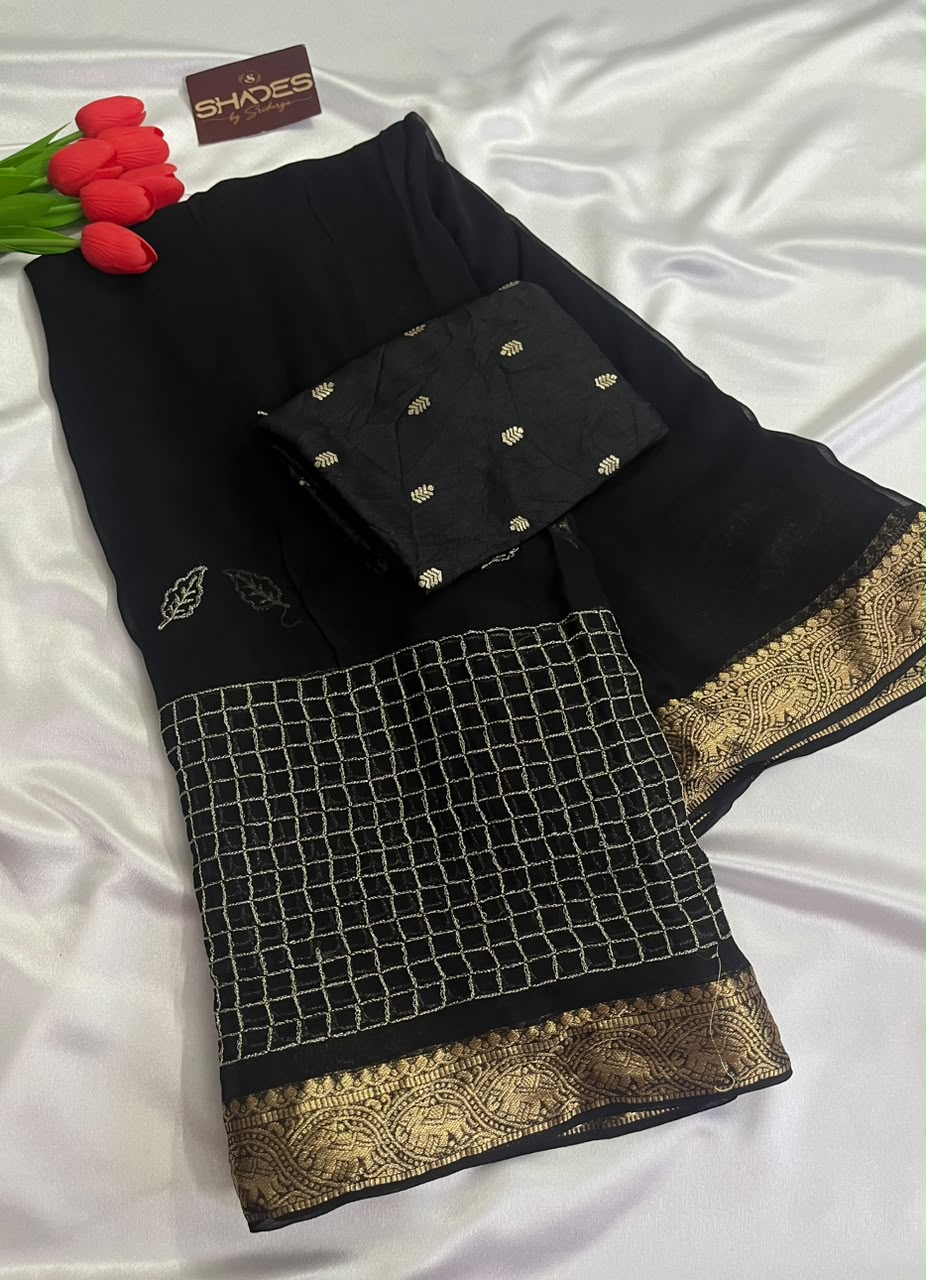 Anvika - Premium Viscose Georgette Saree