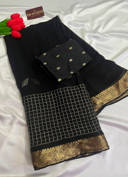 Anvika - Premium Viscose Georgette Saree