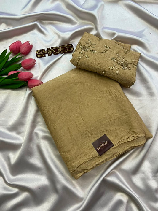 Anvi - Crushed Soft Organza Saree
