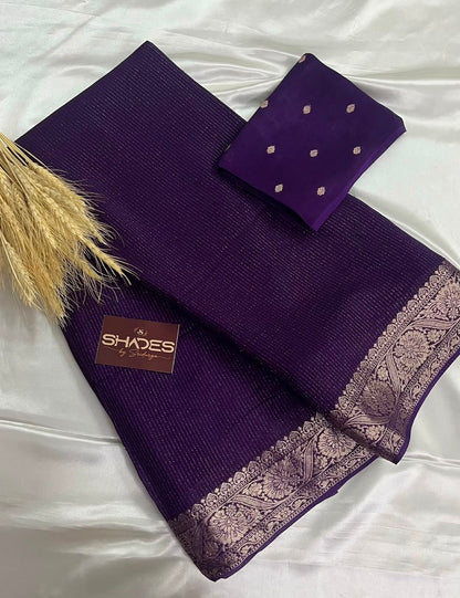 Ruby - Pure Viscose Chinnon Lurex Saree