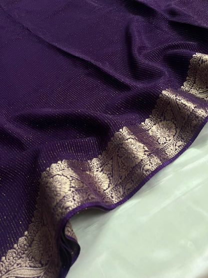 Ruby - Pure Viscose Chinnon Lurex Saree
