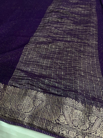 Ruby - Pure Viscose Chinnon Lurex Saree