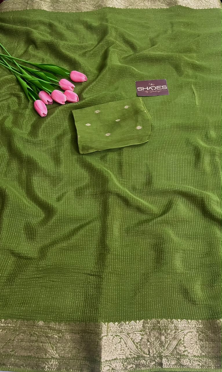 Ruby - Pure Viscose Chinnon Lurex Saree