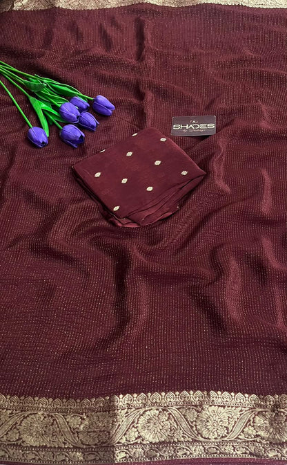 Ruby - Pure Viscose Chinnon Lurex Saree
