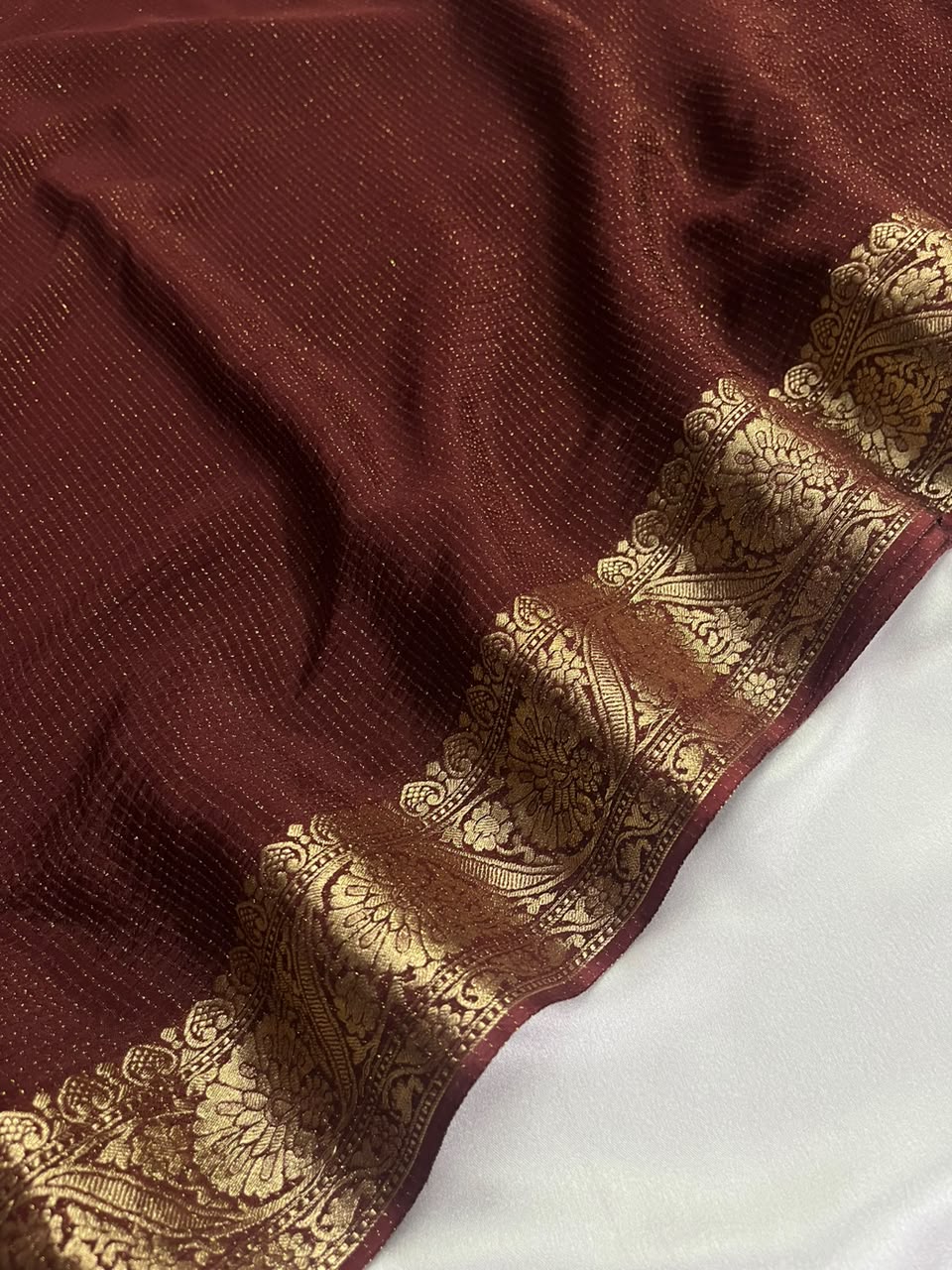 Ruby - Pure Viscose Chinnon Lurex Saree