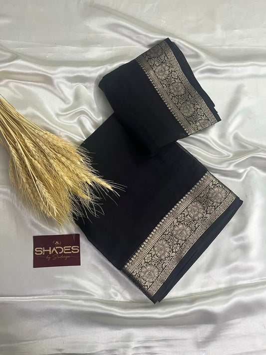 Kiara - Chiffon Saree with Banarasi Borders