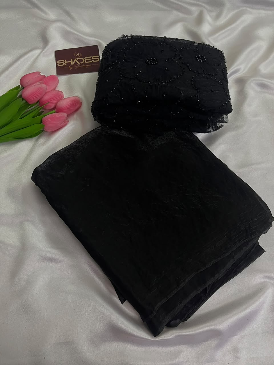 Pearl - Space Silk Saree with Heavy work Blouse
