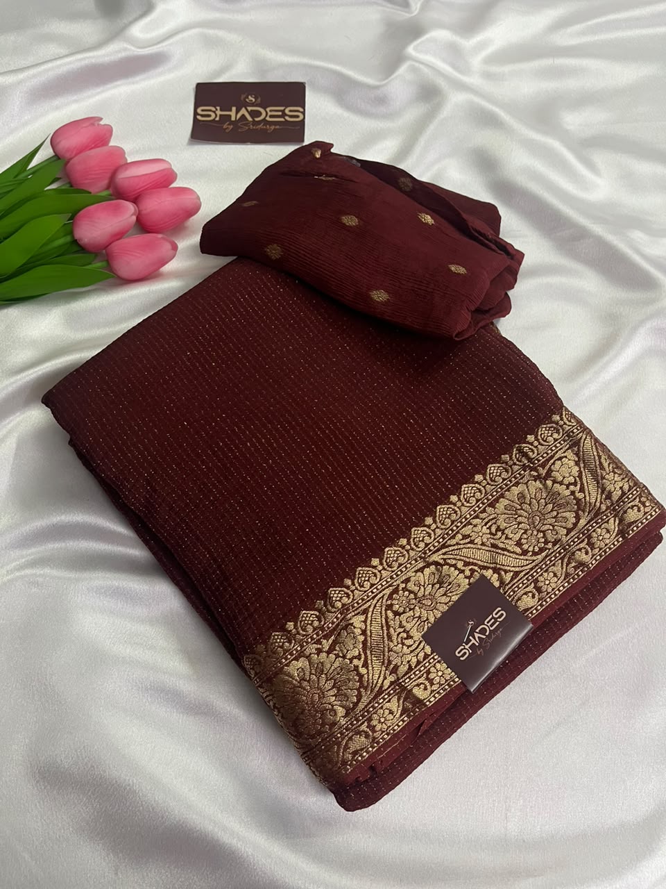 Ruby - Pure Viscose Chinnon Lurex Saree