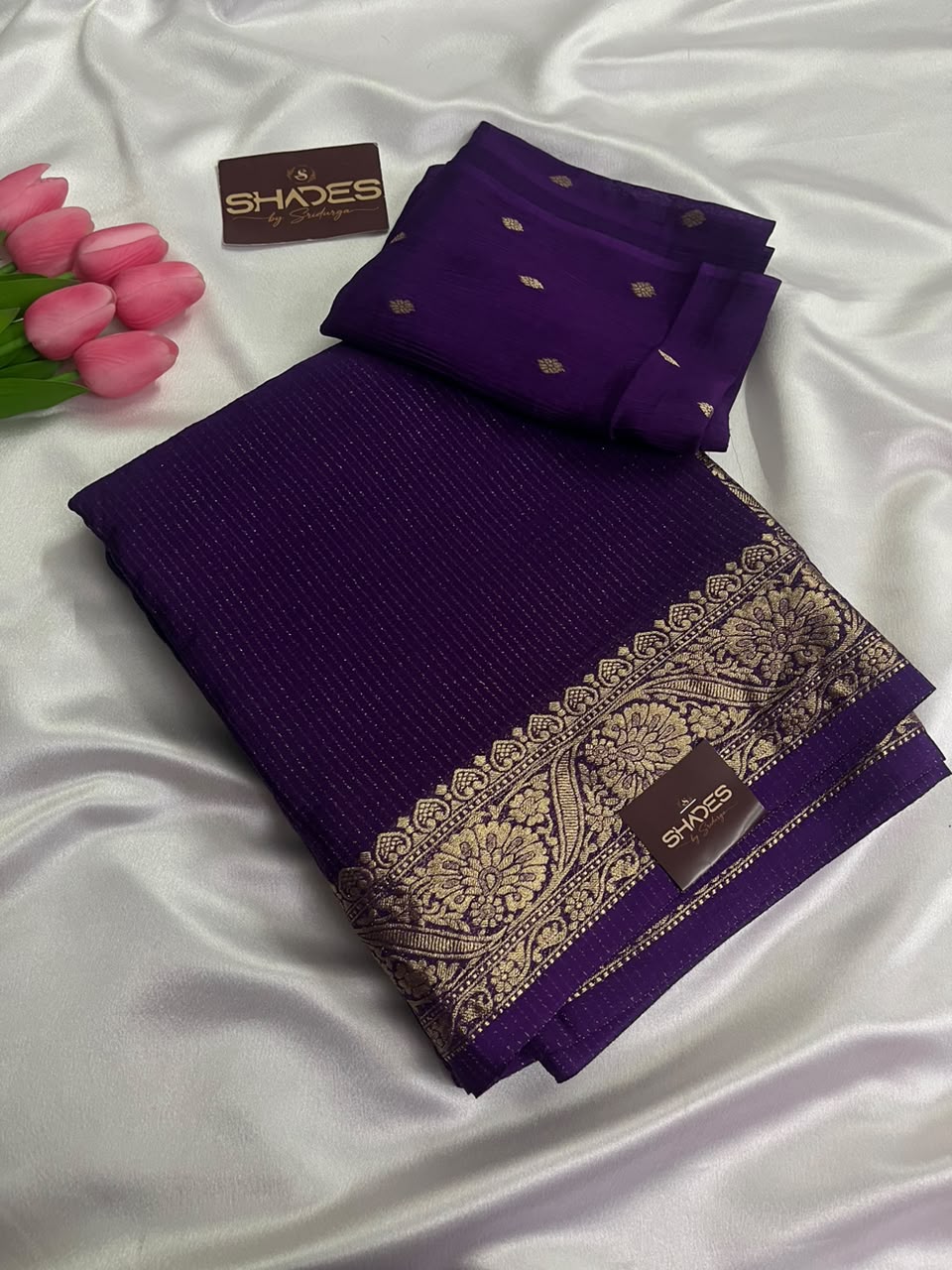 Ruby - Pure Viscose Chinnon Lurex Saree