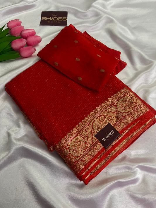 RUBY - Pure Viscose Chinnon Lurex Saree