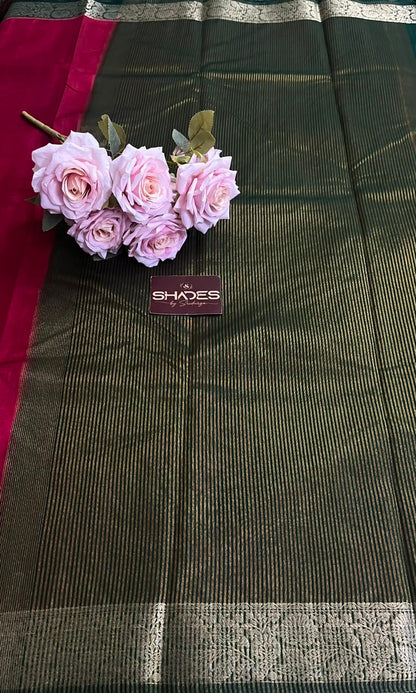 Dhrithi (contrast) - Jute Soft Silk Sarees