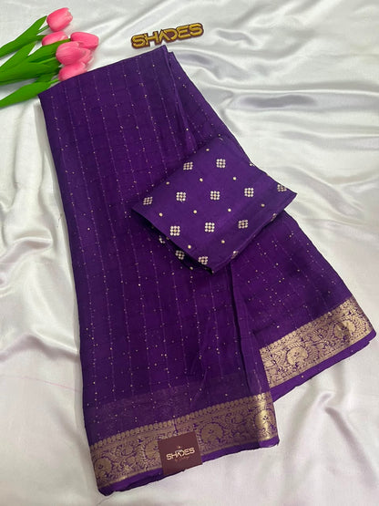 Vedika - Pure Viscose Georgette Sarees