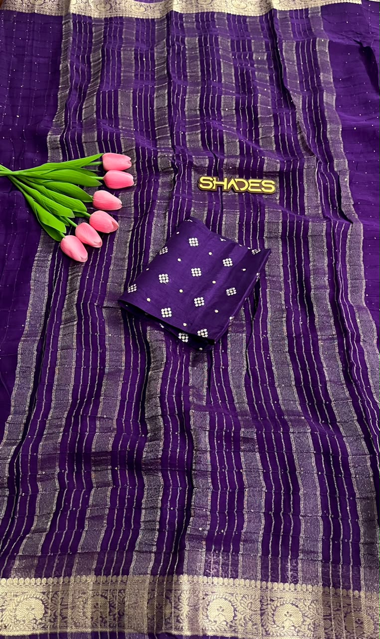 Vedika - Pure Viscose Georgette Sarees