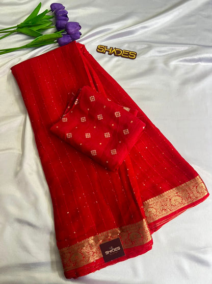 VEDIKA- Pure Viscose Georgette Sarees