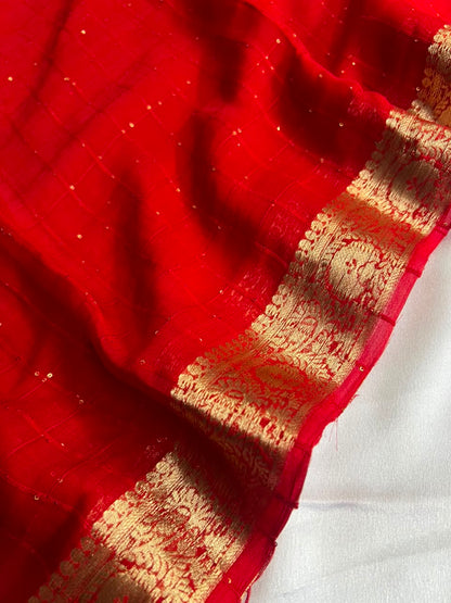VEDIKA- Pure Viscose Georgette Sarees