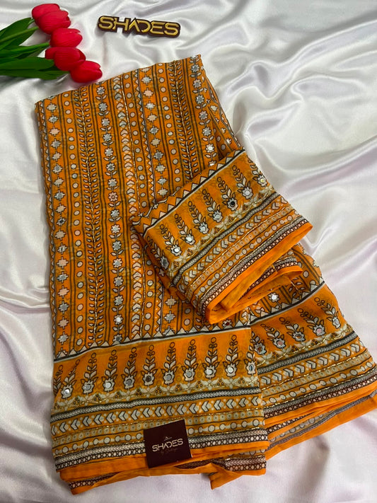 Naira - Viscose Georgette Saree