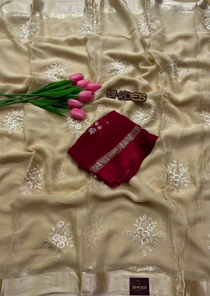 Divya - Pure Viscose Georgette Saree