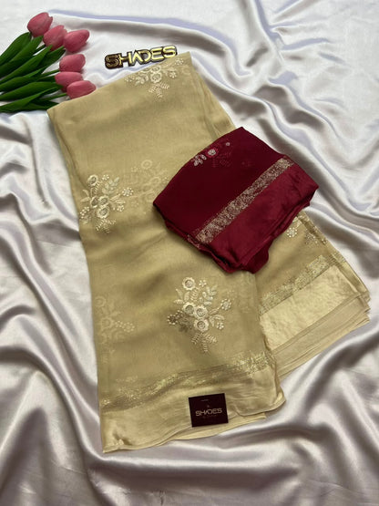Divya - Pure Viscose Georgette Saree