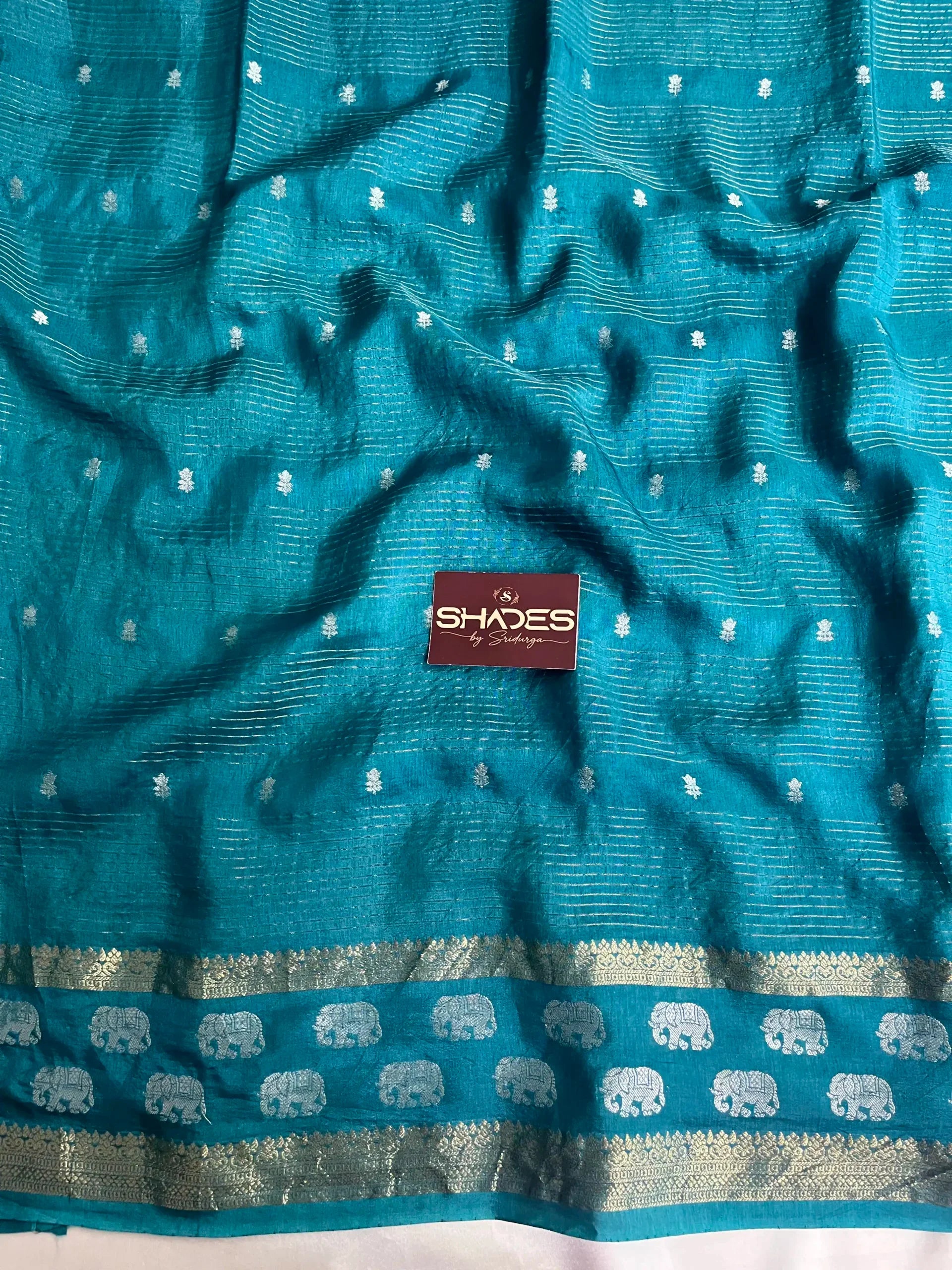 Kasavu - Soft Silk Saree (Peacock Blue) image 2